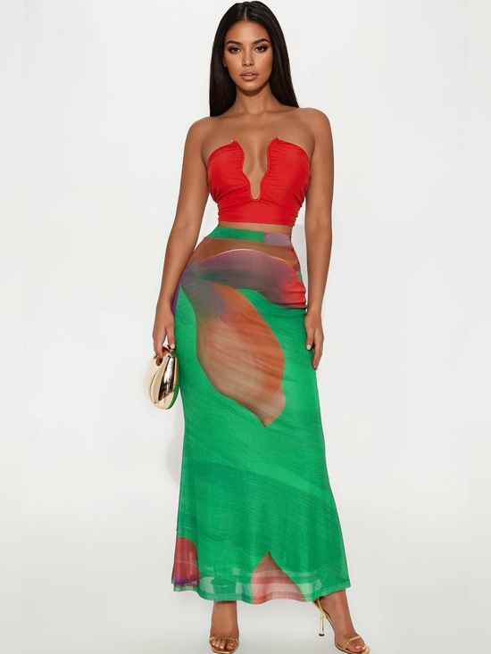 Fashion Nova Dresses & Skirts - Fashion Nova double lined tube top & Mesh Maxi Skirt❤️